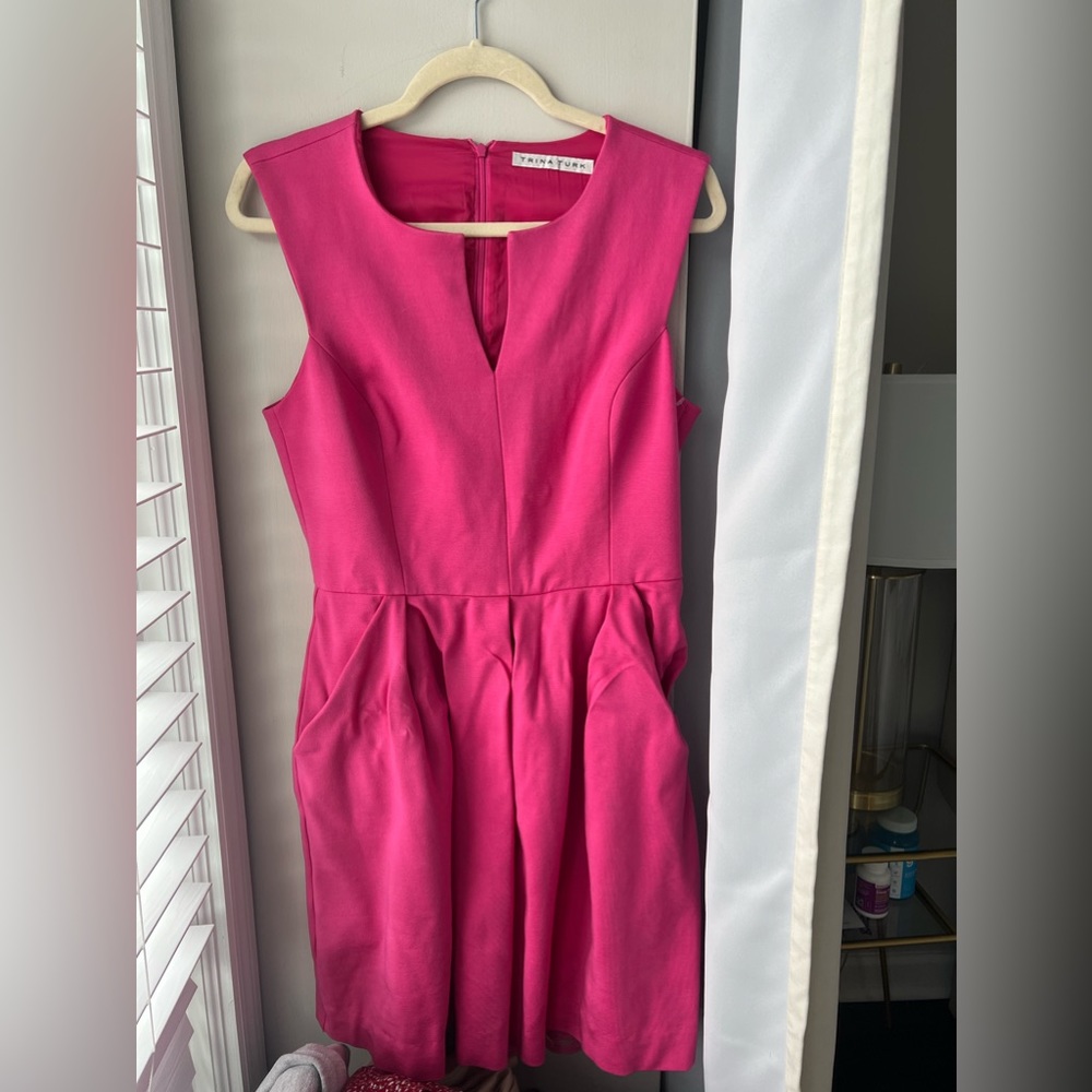 Trina Turk hot pink dress with lace